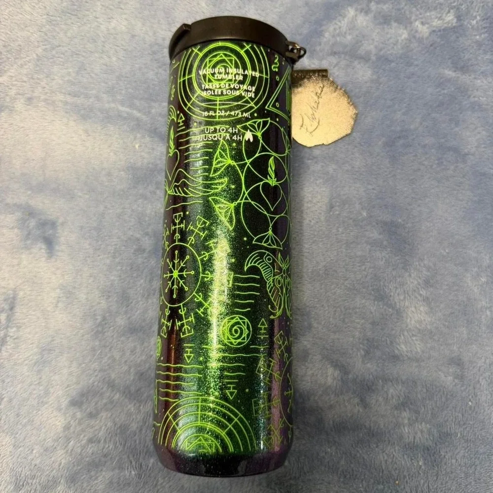 Starbucks Wicked green tumbler with charm new